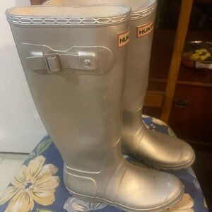 Hunter Metallic Silver Tall Boots